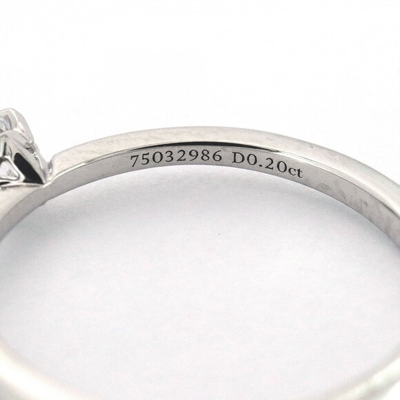 Tiffany True 1PD Pt950 Platinum Diamond 0.20ct Size 7.5 Women's Ring - Picture 5 of 10
